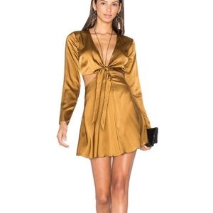NWOT LPA bronze toffee cut out dress Small